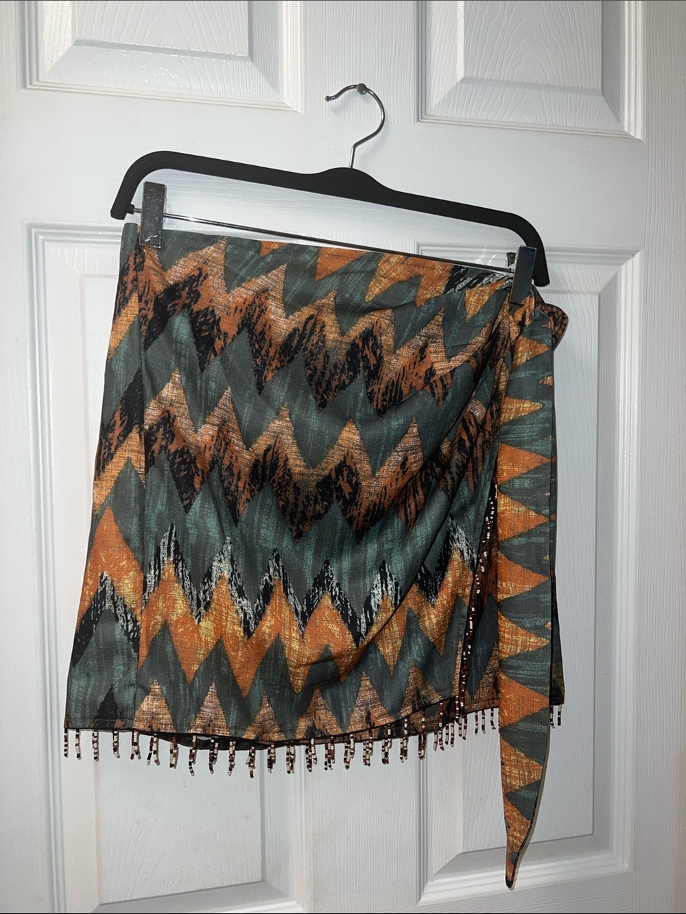 Micas Printed Mini Wrap Skirt S
